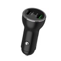 QIAKEY QK739 Dual Ports Fast Charge Car Charger(Black)