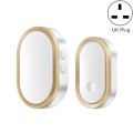 CACAZI A99 Home Smart Remote Control Doorbell Elderly Pager, Style:UK Plug(Golden)