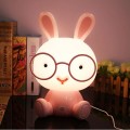 Fashion Cute Cartoon Rabbit LED 3-modes Dimming Touch Control Bedside Lamp, US Plug(Pink)