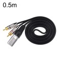 XLR Male To 2RCA Male Plug Stereo Audio Cable, Length:, Length:0.5m