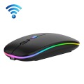 3 Keys RGB Backlit Silent Bluetooth Wireless Dual Mode Mouse(Black)