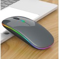 3 Keys RGB Backlit Silent Bluetooth Wireless Dual Mode Mouse (Grey)