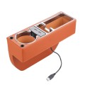 SUSISUN SNH010 Car Seat Gap Storage Box, Style:Positive Drive USB Charging(Brown)