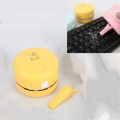 Handheld Desktop Vacuum Cleaner Mini Keyboard Student Eraser Desktop Cleaner Sweeper(Primrose Yellow
