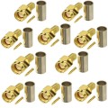 10pcs SMA Male Plug Connector Crimp For RG58 / LMR195 / RG142 / RG400