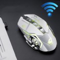 FREEDOM-WOLF X8 2400 DPI 6 Keys 2.4G Wireless Charging Silent Luminous Gaming Mechanical Mouse(White