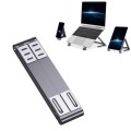 Metal Laptop Stand Computer Cooling Folding Mini Flat Raised Bracket(Gray)