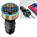 Halo Car MP3 Bluetooth Player Car Charger Car FM Transmitter 3.1A Car Charger(Tyrant Gold)