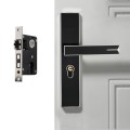 Mute Strong Magnetic Aluminum Alloy Interior Door Lock Door Bedroom Hardware Handle Lock, Color:Blac