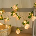 Rose Flower Battery Powered Fairy Lights Wedding Home Birthday Party Garland Decor String Lamp Warm