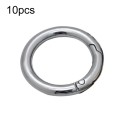 10pcs Zinc Alloy Spring Ring Metal Open Bag Webbing Keychain, Size:2 inch Silver