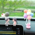 In Car Ornament Lovely Kissing Couple Doll, Colour:Gray Couple Balloon+Spring Balloon