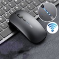 Inphic PM1 Office Mute Wireless Laptop Mouse, Style:Battery Display(Metallic Gray)