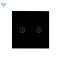 Wifi Wall Touch Panel Switch Voice Control Mobile Phone Remote Control, Model: Black 2 Gang (Zero Fi