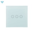 Wifi Wall Touch Panel Switch Voice Control Mobile Phone Remote Control, Model: White 3 Gang (Zero Fi