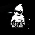 20pcs 14*9CM BABY ON BOARD Cool Rear Reflective Sunglasses Child Car Stickers Warning Decals(Silver)