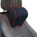 Car Headrest Pillow Neck Pillow Car Memory Foam Cervical Pillow Interior Supplies(Black Red Edge)