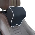 Car Headrest Pillow Neck Pillow Car Memory Foam Cervical Pillow Interior Supplies(Black White Edges)