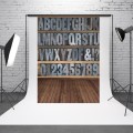 1.5m x 2.1m Alphabet Wood Board Baby Photo Digital Photo Background Cloth