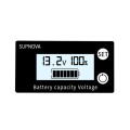 SUPNOVA DC 8-100V Battery Capacity Indicator Voltmeter Voltage Gauge,Style: White + Alarm + Temperat