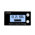 SUPNOVA DC 8-100V Battery Capacity Indicator Voltmeter Voltage Gauge,Style: Blue +Alarm + Temperatur