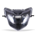 Motorcycle LED Retro Headlights LED Far Near Beam Lights For Yamaha LC135 V2-V6(Transparent Glass)