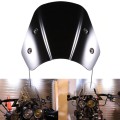 5-7 Inch Retro Motorcycle Windshield Universal Modified Windshield(Black)