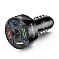 BK-358 3A QC3.0 4USB Car Charger One For Four Mobile Phone Car Charger(Black)