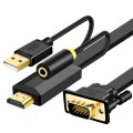 5m JH HV10 1080P HDMI to VGA Cable Projector TV Box Computer Notebook Industrial Display Adapter Cab