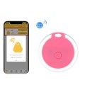 2 PCS  HYC-05 Round Bluetooth Anti-Lost Device Mobile Phone Key Two-Way Object Finding Alarm( Pink)