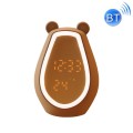 Bear Alarm Clock LED Digital Silent Bedside Lamp Bluetooth Speaker USB Charging Children Cartoon Nig