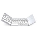 B033 63 Keys Wireless Bluetooth Three Folding Keyboard(White)