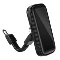 Outdoor Riding Motorcycle Bicycle Waterproof Mobile Phone Bracket,Style: Motorcycle 6.3 inch Black