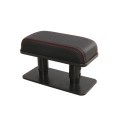 Car Arm Handle Seat Left Hand Elbow Tray Universal Leather Increasing Pad Central Armrest Box(Black+