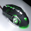 T-WOLF V6 USB Interface 6-Buttons 3200 DPI Wired Mouse Gaming Mechanical Macro Programming 7-Color L
