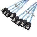 Mini SAS to SATA Data Cable With Braided Net Computer Case Hard Drive Cable,specification: 4SATA-0.5