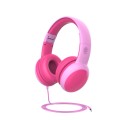 Gorsun GS-E61V Children Headphones Wired Student Cat Ear Detachable Folding Learning Headphones(Pink