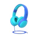 Gorsun GS-E61V Children Headphones Wired Student Cat Ear Detachable Folding Learning Headphones(Blue