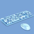 Mofii Sweet Wireless Keyboard And Mouse Set Girls Punk Keyboard Office Set, Colour: Blue Mixed Versi