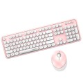 Mofii Sweet Wireless Keyboard And Mouse Set Girls Punk Keyboard Office Set, Colour: White Pink Ordin