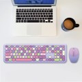 MOFii 666 110-Keys Color Lipstick Wireless Keyboard And Mouse Set Punk Keyboard Office Set(Purple)