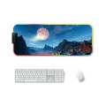 300x350x4mm F-01 Rubber Thermal Transfer RGB Luminous Non-Slip Mouse Pad(Snow Peak)