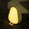 Pear Shape Night Light Silicone Soft Bedroom Warm Light LED Night Light(Warm White Light)