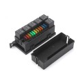 Car Modified 12V / 4Pin / 40A Black Shell 11-Way Fuse With 6-Way Relay Car Machine Cabin Link Inner