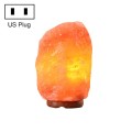 Himalayan Crystal Rock Salt Desk Lamp Night Light with Wood Base & E14 Bulb & Switch, Size: 1-2kg(US