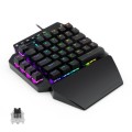 K700 44 Keys RGB Luminous Switchable Axis Gaming One-Handed Keyboard, Cable Length: 1m(Black Shaft)