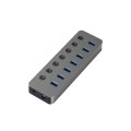 Blueendless USB Splitter Aluminum Alloy QC Fast Charge Expander, Number of interfaces: 7-port (12V2A