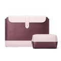 Horizontal Microfiber Color Matching Notebook Liner Bag, Style: Liner Bag+Power Bag (Wine Red), Appl