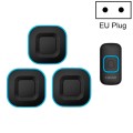 CACAZI V028F 1 For 3 Wireless Music Doorbell without Battery, Plug:EU Plug(Black)