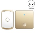 CACAZI FA50 1 For 1 Push-button Self-generating Wireless Doorbell, Plug:AU Plug(Gold)